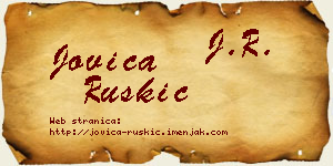 Jovica Ruškić vizit kartica